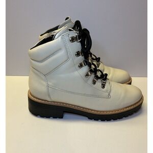 Limelight Women's 8.5 Boots Off White‎ Kennedy Round Toe Combat Shoes